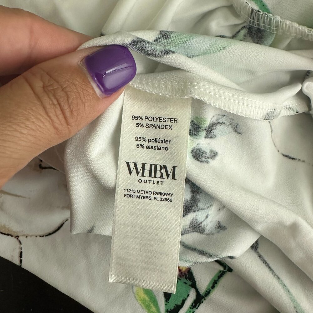 NWT White House Black Market Shirred Front Halter Top Springtime Lily XS - Picture 4 of 8